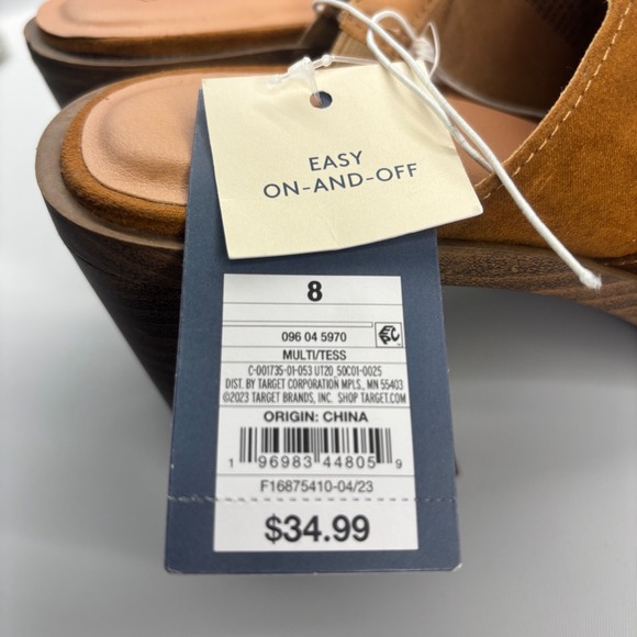 Universal Thread Tess Patchwork Mules Women 8 Brown Suede Block Heel Platform - Picture 9 of 15